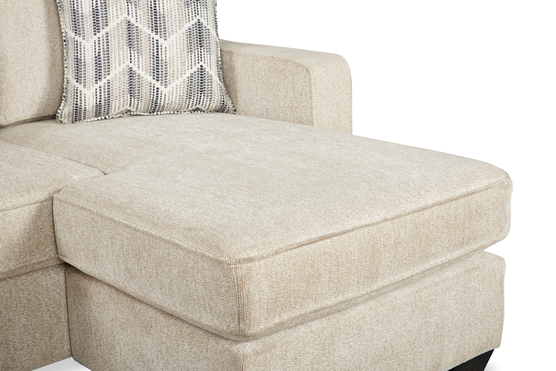 Made in Canada Lennox Chenille Fabric Reversible Sectional with Reversible Cushions - Taupe