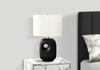 Lilith 16" Ceramic Table Lamp with Linen Ivory Shade – Black | Lampe de table Lilith de 16 po en céramique avec abat-jour ivoire - noire