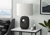 Lilith 16" Ceramic Table Lamp with Linen Ivory Shade – Black | Lampe de table Lilith de 16 po en céramique avec abat-jour ivoire - noire
