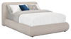 Luka Upholstered Platform Bed in Grey Polyester Fabric, Modern - Queen Size | Lit plateforme rembourré Luka en tissu de polyester gris, moderne – format grand lit