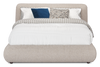 Luka Upholstered Platform Bed in Grey Polyester Fabric, Modern - Queen Size | Lit plateforme rembourré Luka en tissu de polyester gris, moderne – format grand lit