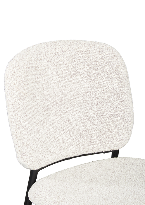 Luka Dining Chair with Boucle Fabric, Metal - Beige 