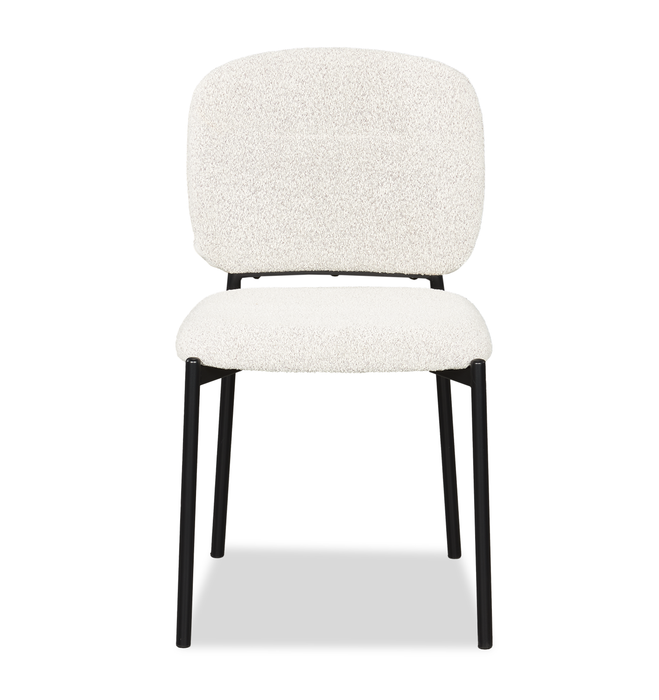 Luka Dining Chair with Boucle Fabric, Metal - Beige 