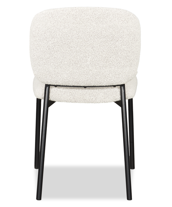 Luka Dining Chair with Boucle Fabric, Metal - Beige 