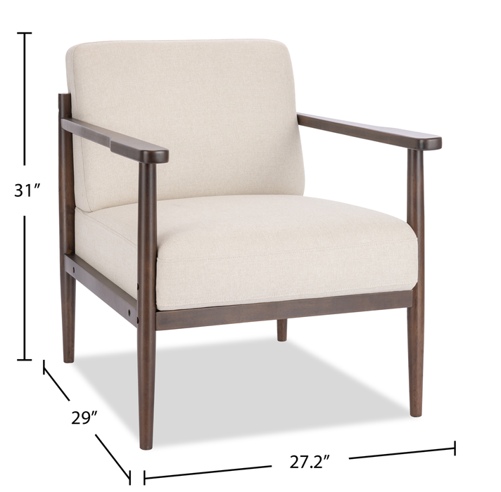 Maci 28.9\" Linen-Look Accent Chair with Wood Legs – Taupe