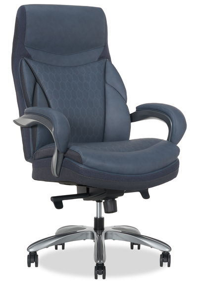 Shaquille O’Neal Home Maximos 29.5” Big & Tall High Back Executive Office Chair with Extended Headrest – Blue | Fauteuil président large et haut Maximos de Shaquille O’Neal Home de 29,5 po à dossier haut avec appuie-tête prolongé – bleu