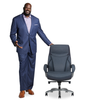 Shaquille O’Neal Home Maximos 29.5” Big & Tall High Back Executive Office Chair with Extended Headrest – Blue | Fauteuil président large et haut Maximos de Shaquille O’Neal Home de 29,5 po à dossier haut avec appuie-tête prolongé – bleu