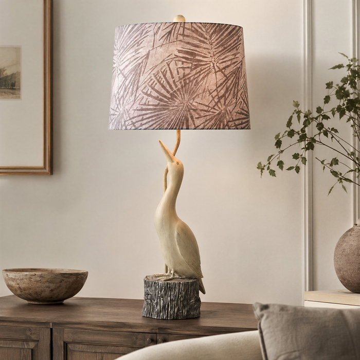 Misty 12\" Table Lamp with Fabric Shade – Villa Grey