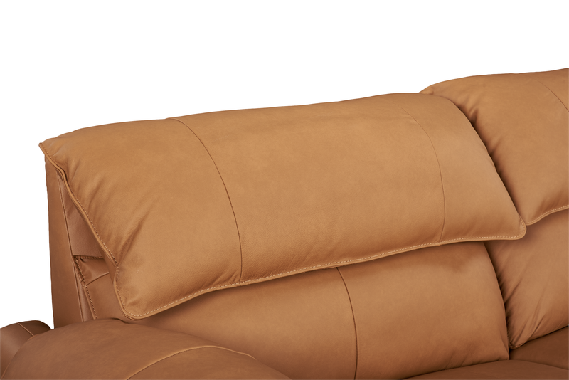Momento 90\" Genuine Leather Power Reclining Sofa – Caramel