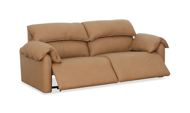 Momento 90\" Genuine Leather Power Reclining Sofa – Caramel