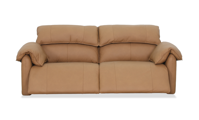 Momento 90\" Genuine Leather Power Reclining Sofa – Caramel