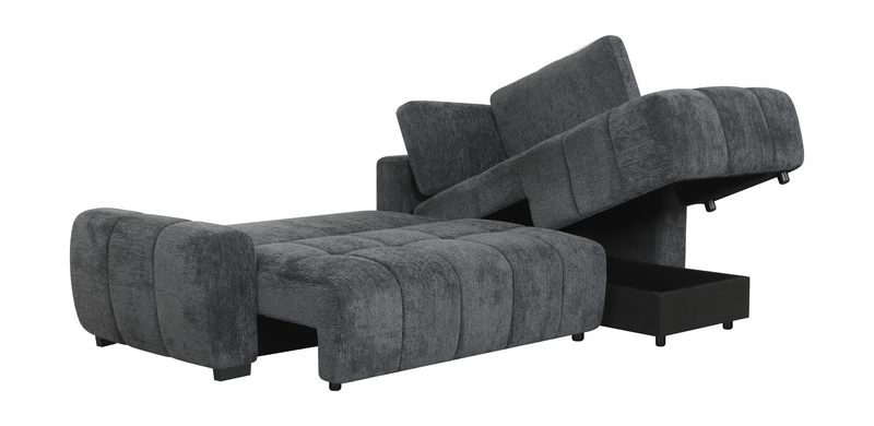 Moonlight Right-facing 2-piece Sleeper Sectional with Storage Chaise – Grey  