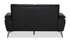Mystic 65.7” Contemporary Genuine Leather Loveseat – Black | Causeuse contemporaine Mystic de 65,7 po en cuir véritable - noire