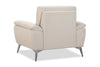 Mystic 41.7” Contemporary Genuine Leather Chair - Frost | Fauteuil contemporain Mystic de 41,7 po en cuir véritable - givre