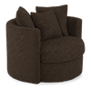 Made in Canada Sofa Lab Customizable Nest 42\" Fabric Swivel Accent Chair – Teddy Walnut 