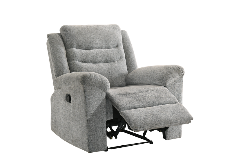 Nick 35.5\" Chenille Fabric Reclining Chair - Grey