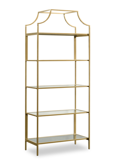 Nightingale 30” 5-Shelf Metal Bookcase – Gold Satin | Bibliothèque Nightingale de 30 po en métal à 5 tablettes - doré satiné