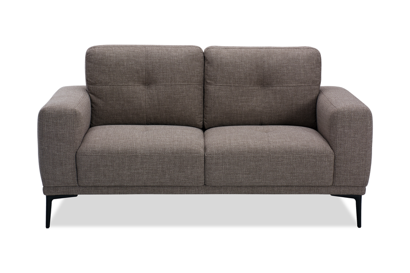 Nola 63.3” Fabric Loveseat with Removable Back Cushions – Mocha