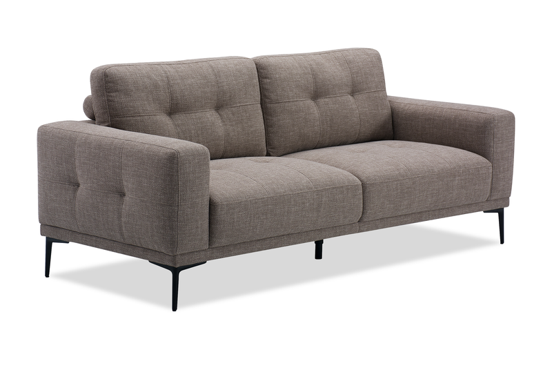 Nola 79.5” Fabric Sofa with Removable Back Cushions – Mocha 