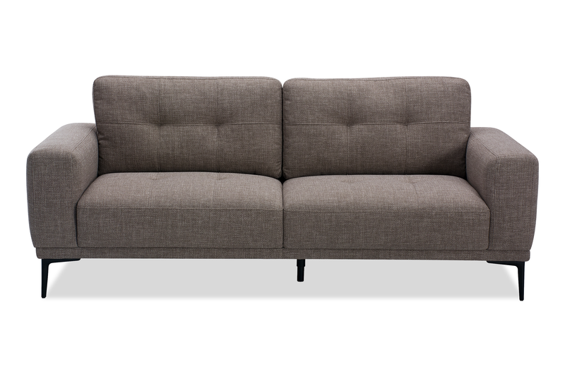 Nola 79.5” Fabric Sofa with Removable Back Cushions – Mocha 