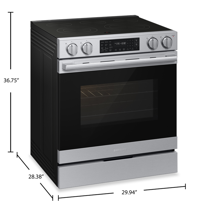 Samsung 6.3 Cu. Ft. Electric Slide In Range with Air Fry Max - Stainless Steel - NSE80H63SRAC