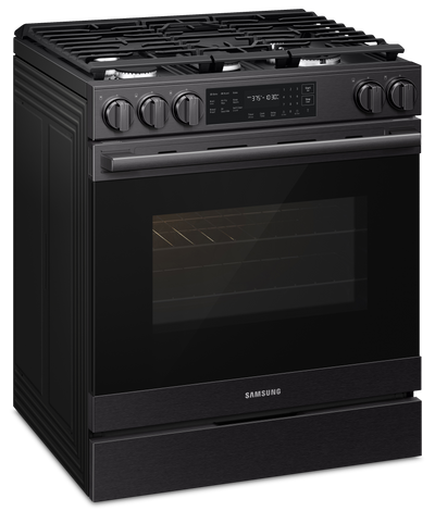 Samsung 6 Cu. Ft. Slide-In True Convection with Air Fry Max – Matte Black Stainless Steal - NSG80H60SEAA | Cuisinière encastrée Samsung de 6 pi3 à convection véritable avec friture à air Air Fry Max - acier inoxydable noir mat - NSG80H60SEAA