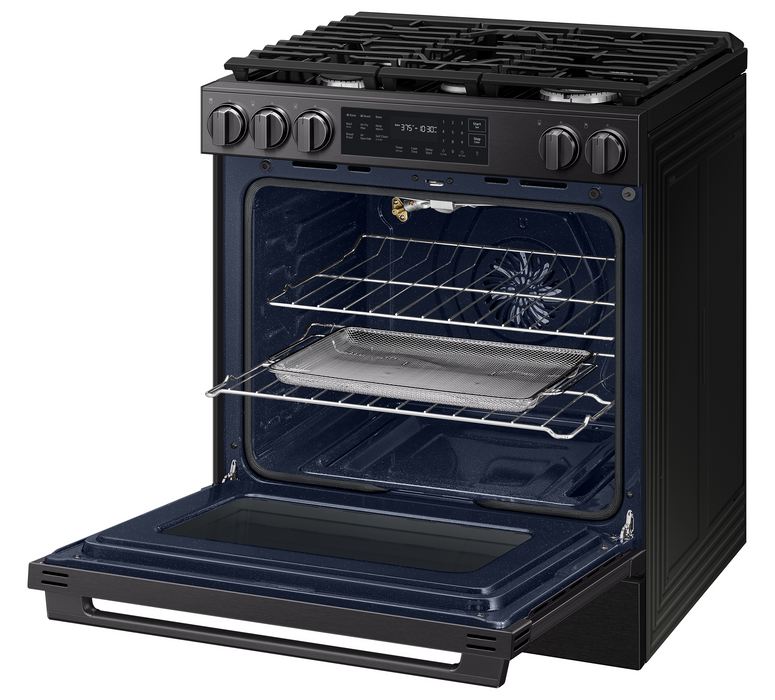 Samsung 6 Cu. Ft. Slide-In True Convection with Air Fry Max – Matte Black Stainless Steal - NSG80H60SEAA