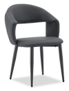Orion Dining Chair with Vegan-Leather Fabric, Metal – Charcoal