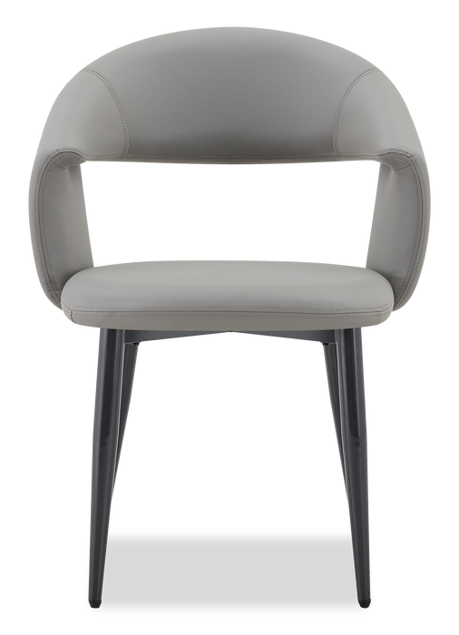 Orion Dining Chair with Vegan-Leather Fabric, Metal – Grey
