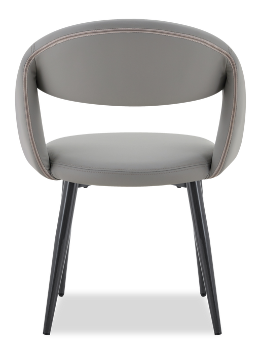 Orion Dining Chair with Vegan-Leather Fabric, Metal – Grey