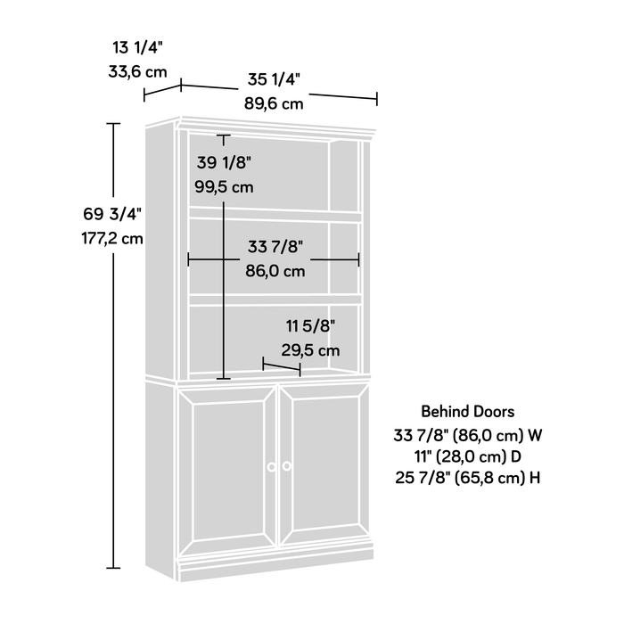 Oryn 35.28” 5-Shelf Bookcase with Storage – Select Cherry