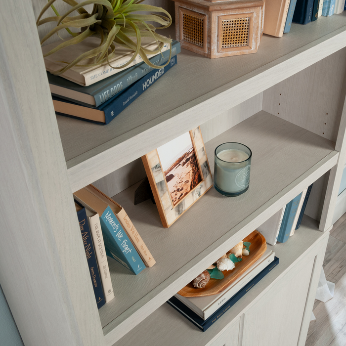 Oryn 35.28” 5-Shelf Bookcase with Storage – Glacier Oak