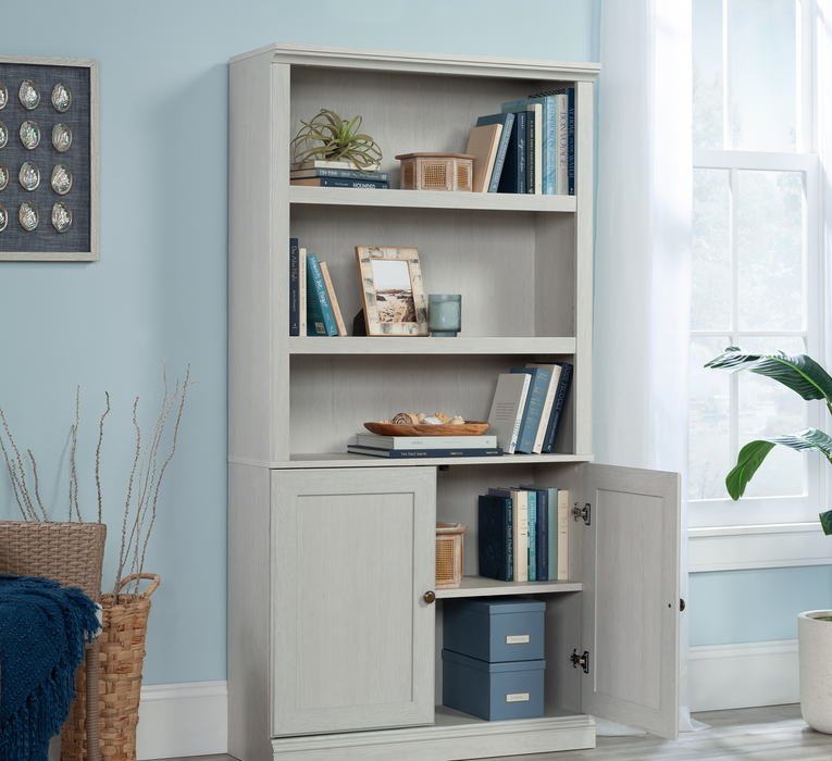 Oryn 35.28” 5-Shelf Bookcase with Storage – Glacier Oak