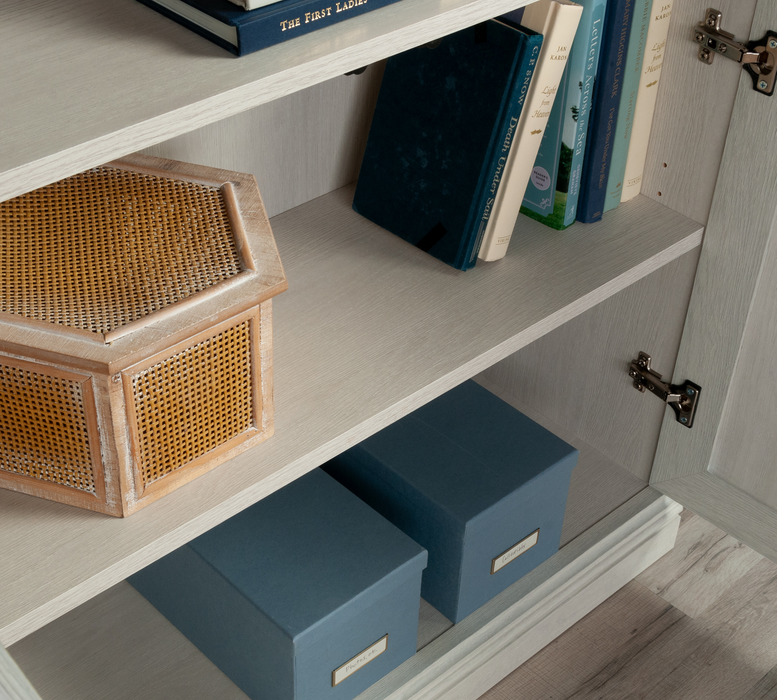Oryn 35.28” 5-Shelf Bookcase with Storage – Glacier Oak