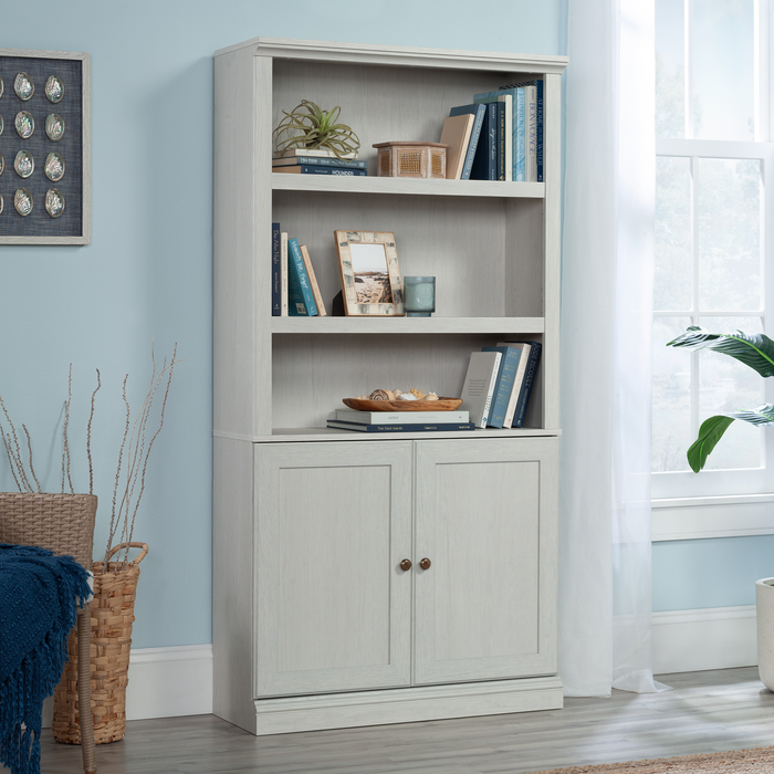 Oryn 35.28” 5-Shelf Bookcase with Storage – Glacier Oak