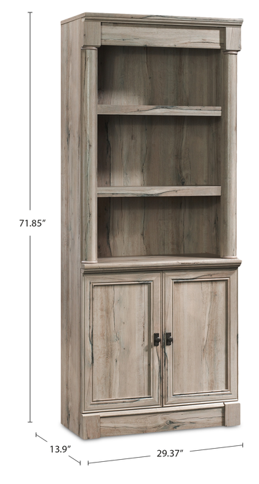 Palladia 29.37” Traditional Bookcase with Storage Cabinet – Split Oak