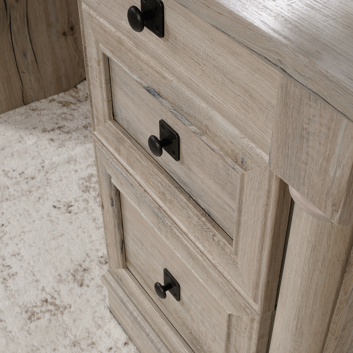 Palladia 65.12\" Executive Desk with 7 Drawers – Split Oak