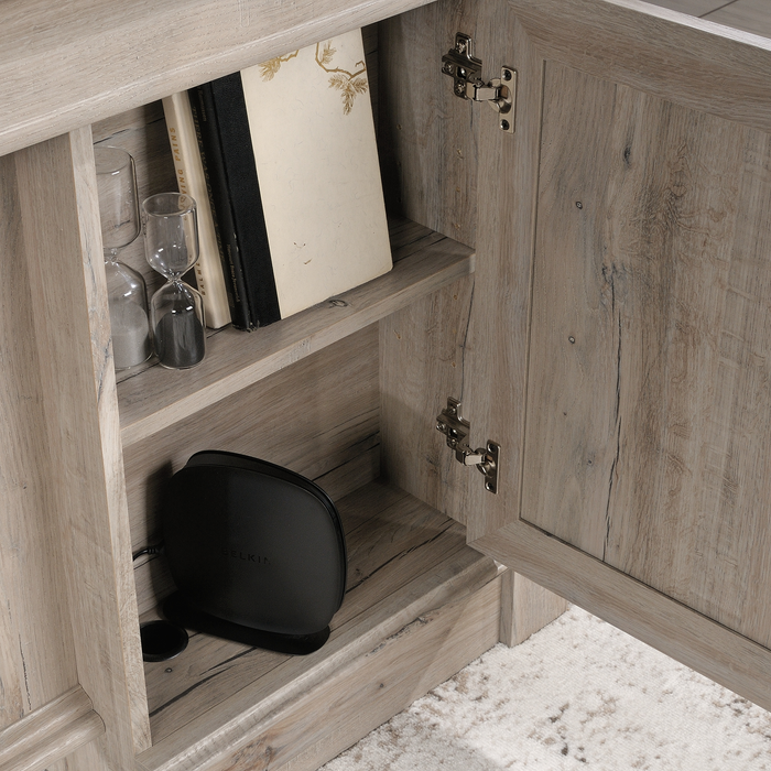 Palladia 65.12\" Executive Desk with 7 Drawers – Split Oak