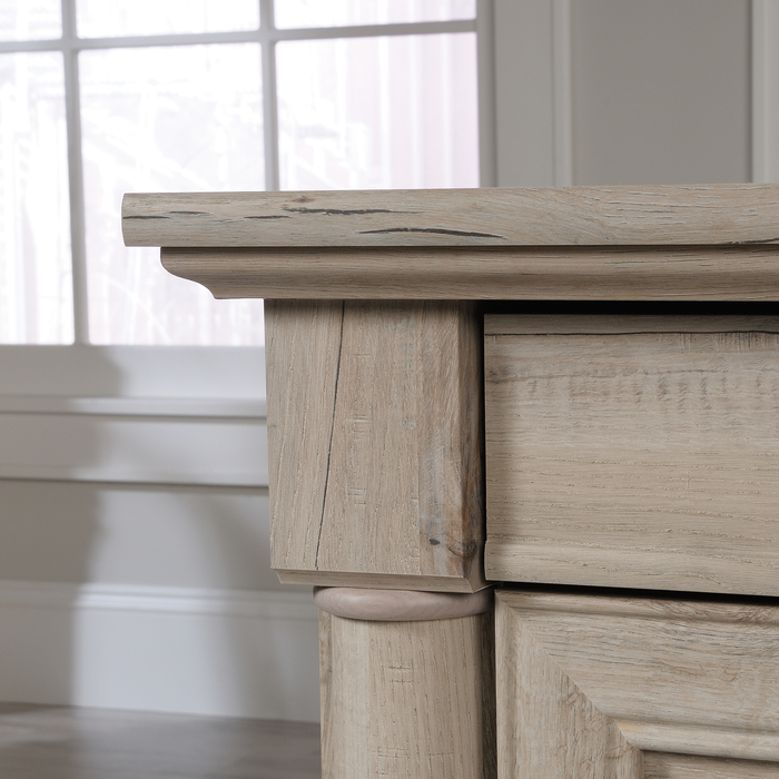 Palladia 65.12\" Executive Desk with 7 Drawers – Split Oak