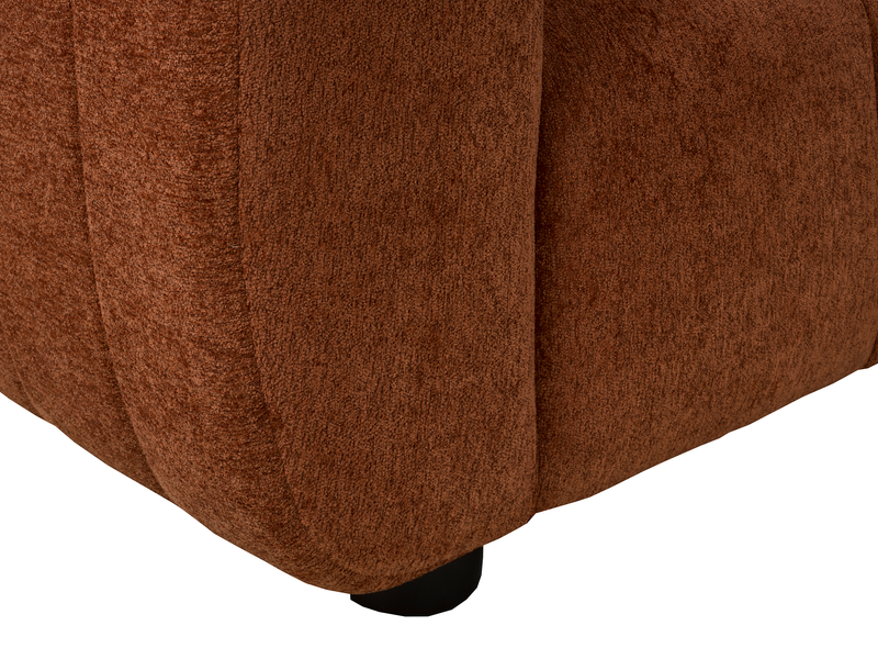 Made in Canada Pebble 96\" Fabric Sofa with Matching Accent Pillows - Orange
