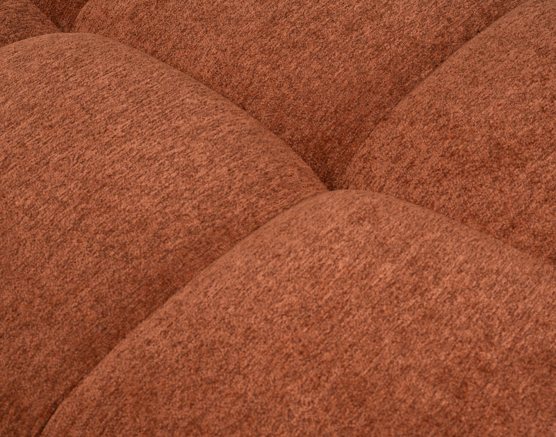 Made in Canada Pebble 96\" Fabric Sofa with Matching Accent Pillows - Orange