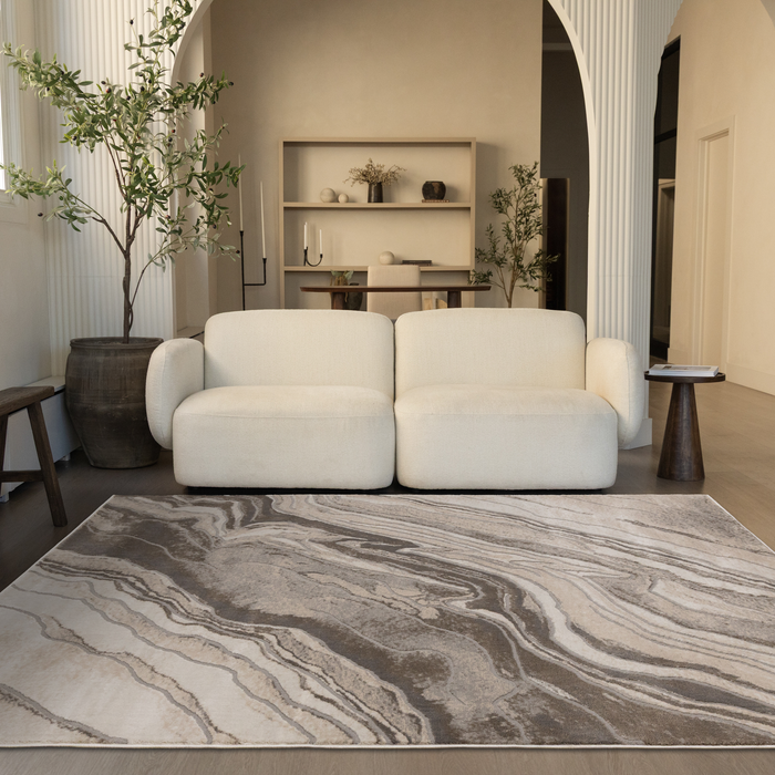 Plasma White Marble Area Rug – 5’3” x 7’7”
