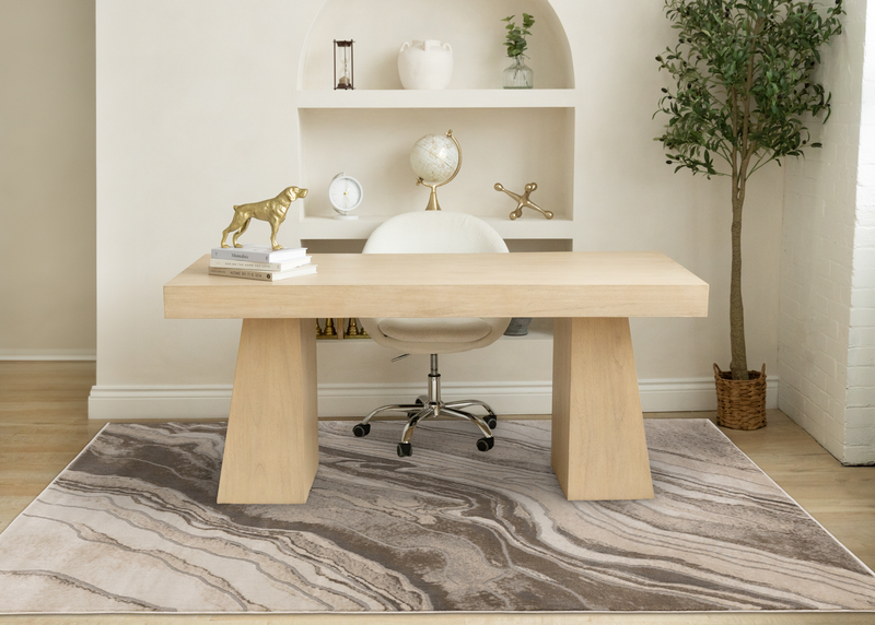 Plasma White Marble Area Rug – 5’3” x 7’7”