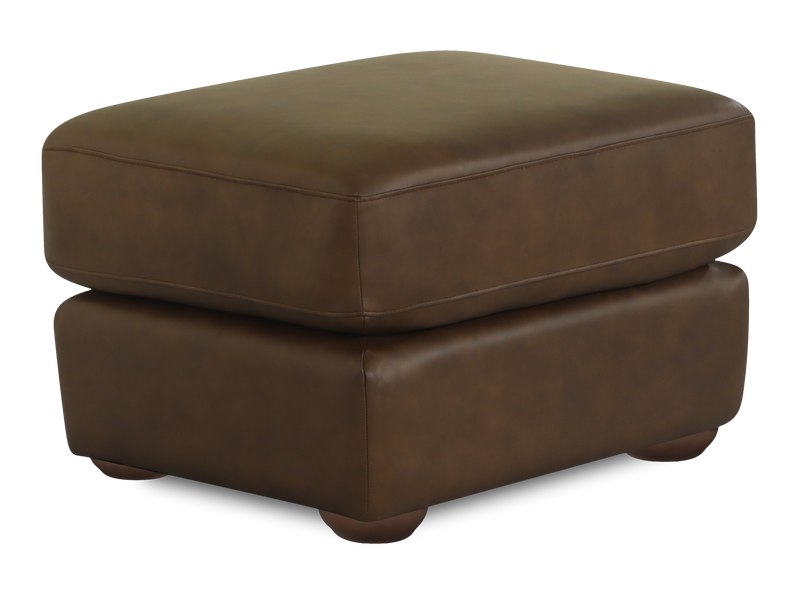 Porto 34\" Traditional Genuine Leather Ottoman – Chocolate