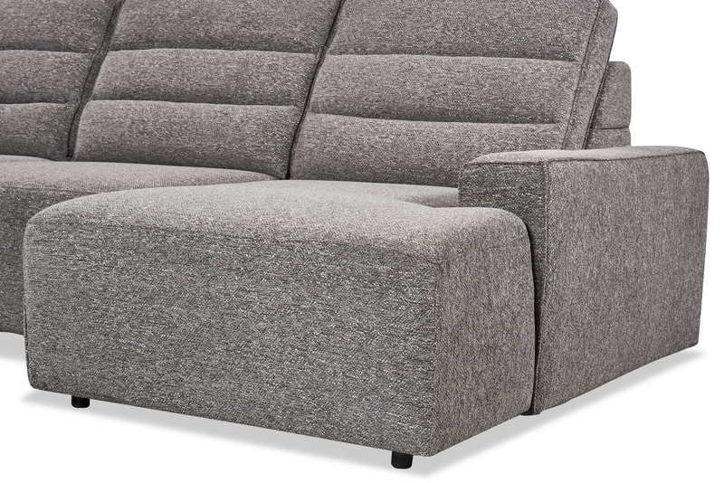 Shaquille O’Neal Home Prestige 4-Piece Sectional with Power Sliding and Storage Chaise – Grey