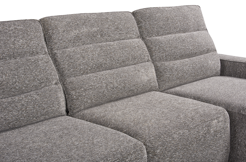 Shaquille O’Neal Home Prestige 4-Piece Sectional with Power Sliding and Storage Chaise – Grey
