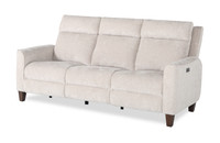 Primrose 81” Chenille Fabric Power Reclining Sofa with Power Headrest – Linen 