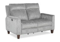 Primrose 71” Chenille Fabric Power Reclining Loveseat with Power Headrest – Slate 
