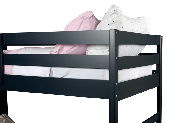 Quinn Bunk Bed with Built-in Staircase Dresser & Guard Rail for Kids, Blue - Twin/Twin