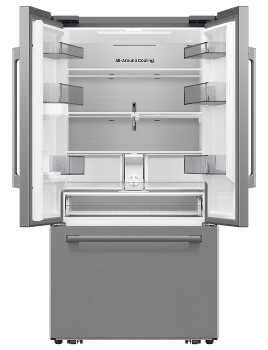 Samsung Bespoke AI 35.88” 29 Cu. Ft. 3-Door French Door Refrigerator –  Stainless Steel - RF70H30KERAA